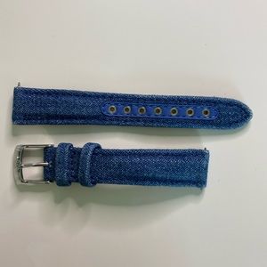 Authentic Michele watch band in classic denim.